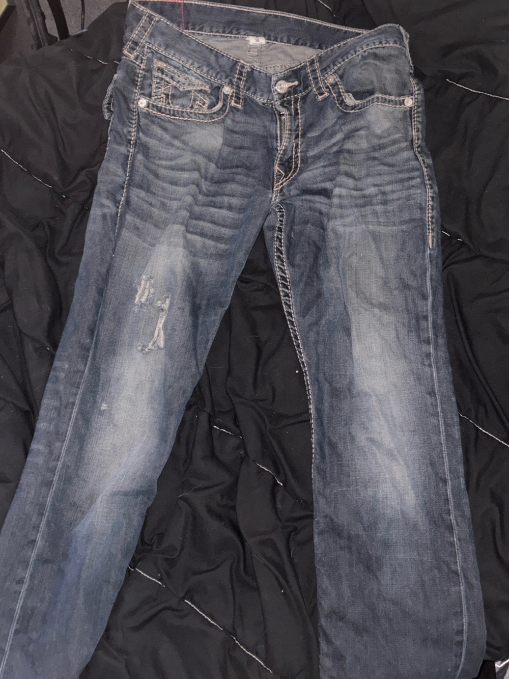 True Religion Ricky Straight Jeans Blue Waist 36